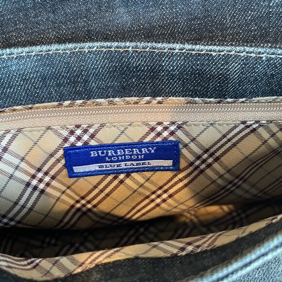 Burberry Brown Leather Trim Washed Denim Patchwork Crossbody Bag - Preowned - Picture 14 of 16